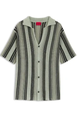 Relaxed-fit shirt in open-knit cotton