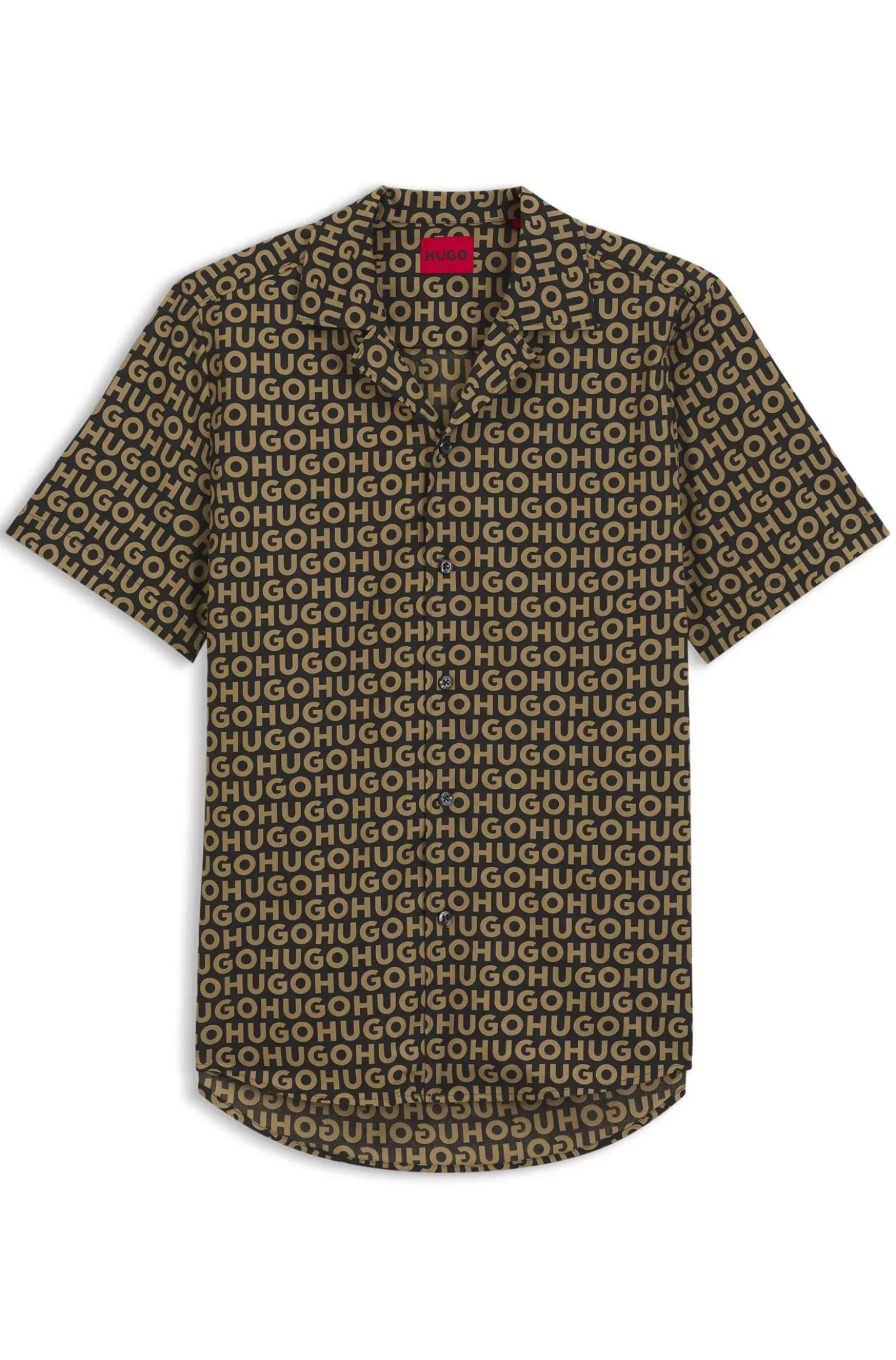 Relaxed-fit shirt in printed cotton canvas