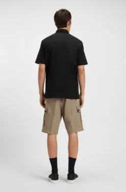 Relaxed-fit shirt in stretch-cotton canvas