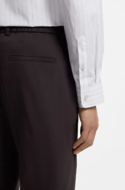 Relaxed-fit shirt in striped cotton poplin