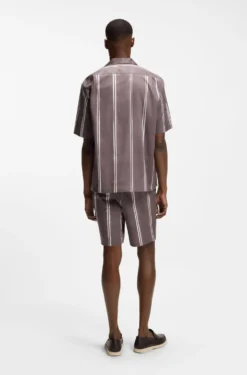Relaxed-fit shirt in striped stretch cotton