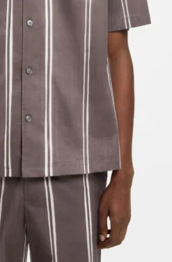 Relaxed-fit shirt in striped stretch cotton