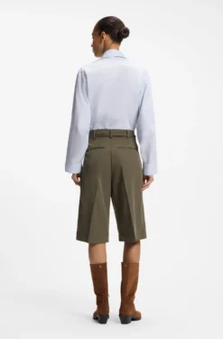 Relaxed-fit shorts with buckled belt