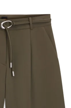 Relaxed-fit shorts with buckled belt