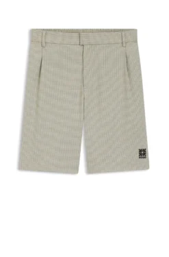 Relaxed-fit shorts with houndstooth pattern