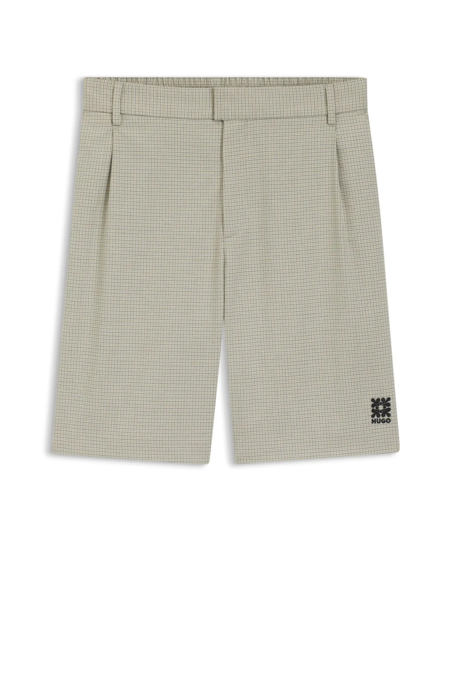 Relaxed-fit shorts with houndstooth pattern