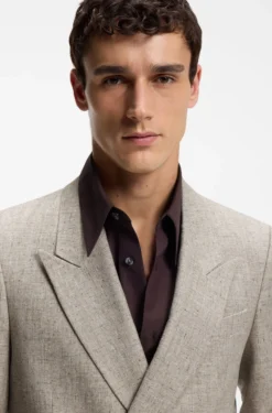 Relaxed-fit suit jacket in micro-patterned fabric