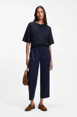 Relaxed-fit sweater in cotton and virgin wool