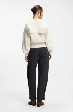 Relaxed-fit sweater with open-work knit