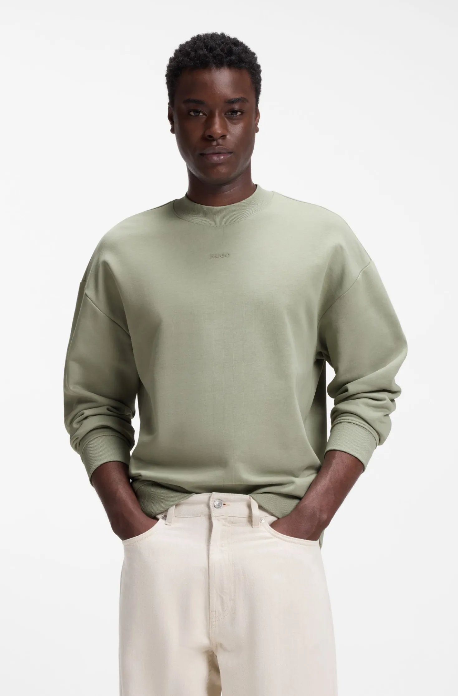 Relaxed-fit sweatshirt in cotton terry with logo detail