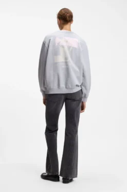 Relaxed-fit sweatshirt in cotton terry with graphic prints