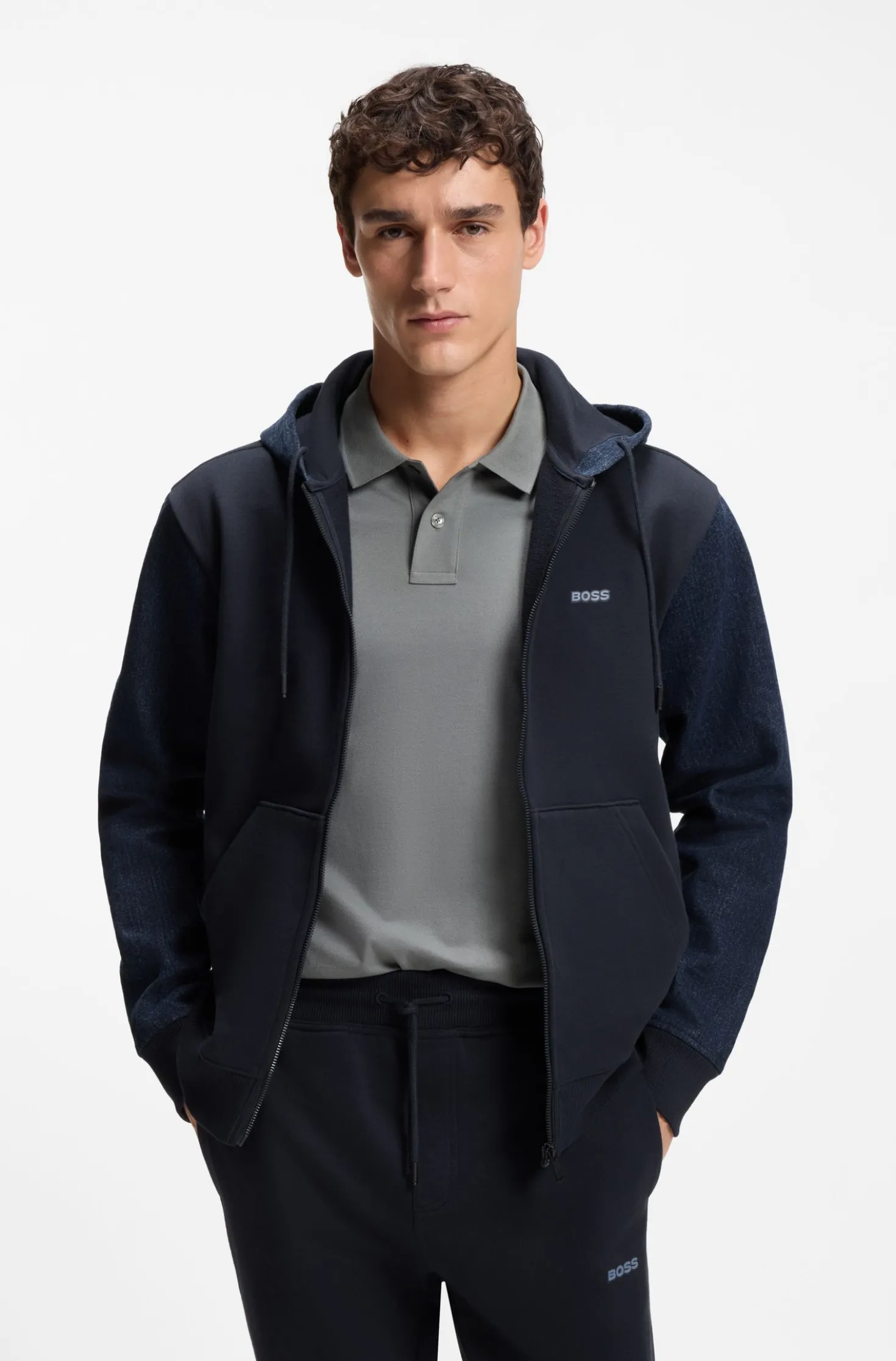 Relaxed-fit tracksuit set in cotton terry
