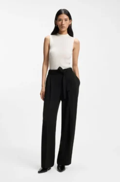 Relaxed-fit trousers in Japanese crepe