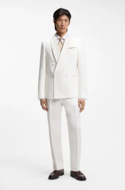 Relaxed-fit trousers in linen with front pleats