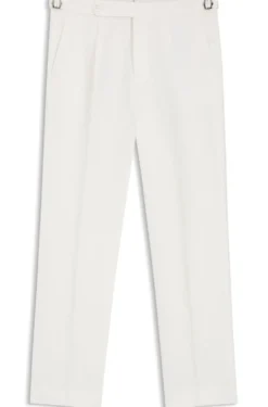 Relaxed-fit trousers in linen with front pleats
