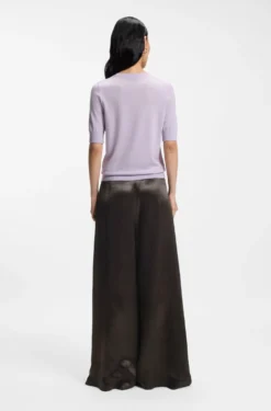 Relaxed-fit trousers in lustrous twill