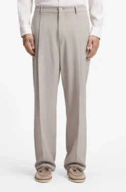 Relaxed-fit trousers in patterned virgin wool