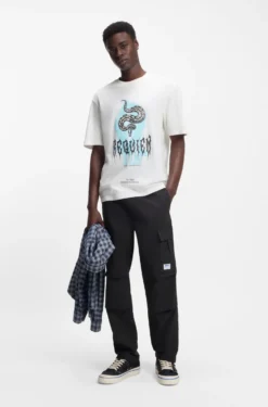 Relaxed-fit trousers in ripstop fabric