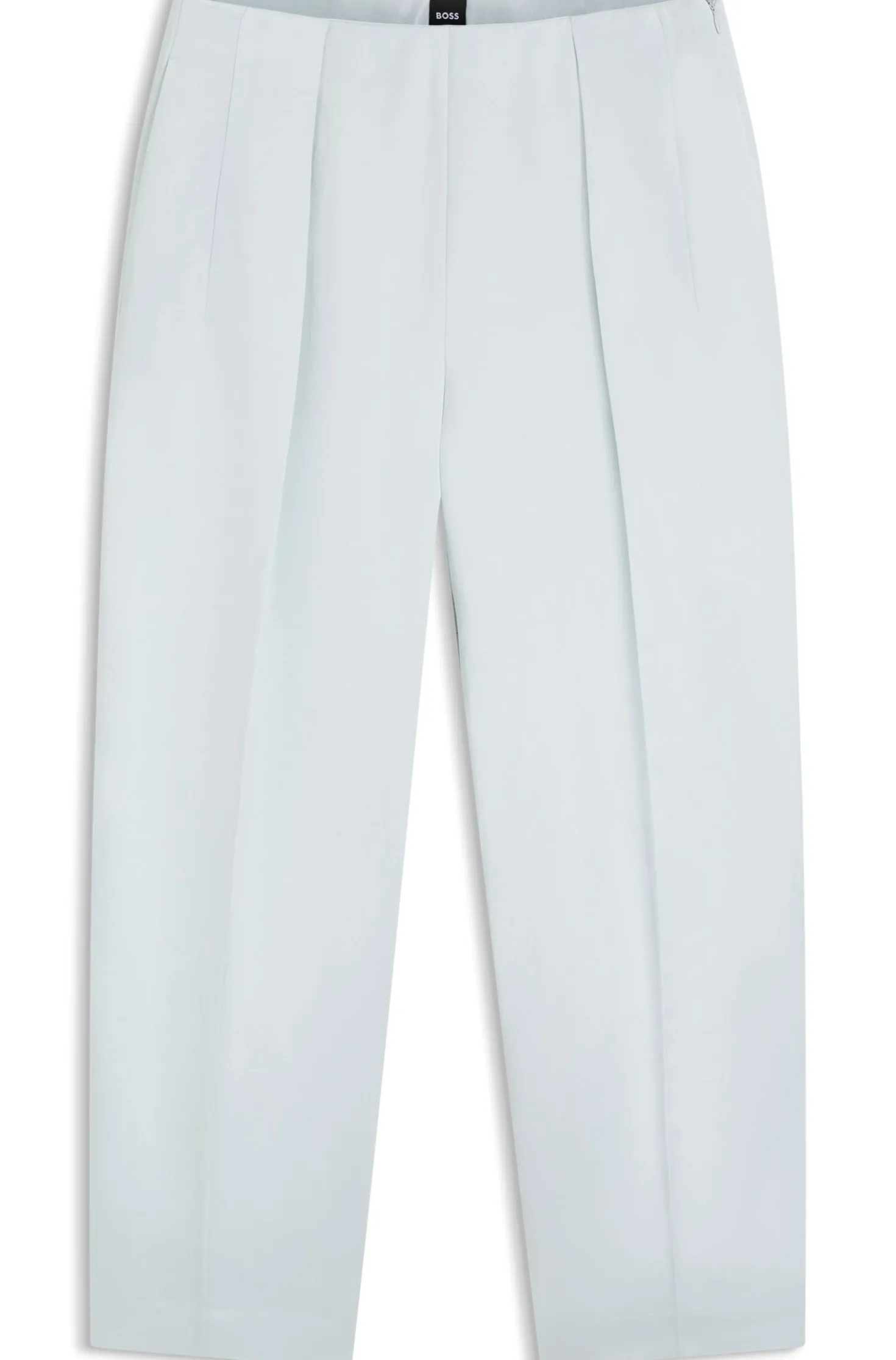 Relaxed-fit trousers in sateen with front pleats