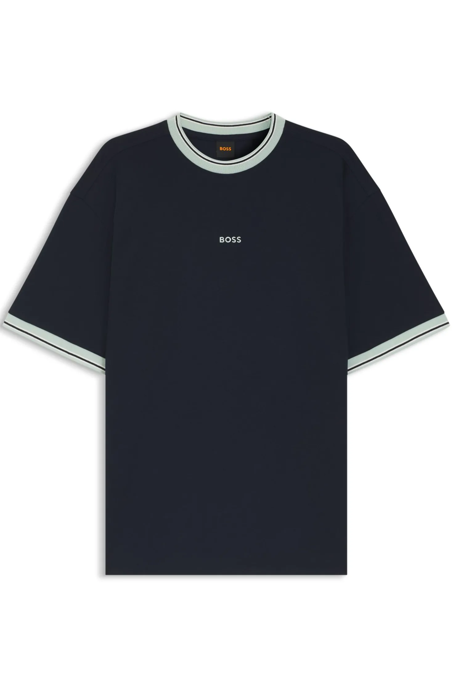 Relaxed-fit T-shirt in cotton with striped trims