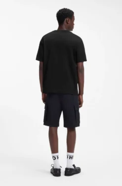 Relaxed-fit T-shirt in interlock cotton with embroidered shoulders