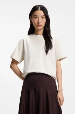 Relaxed-fit T-shirt in mercerised cotton