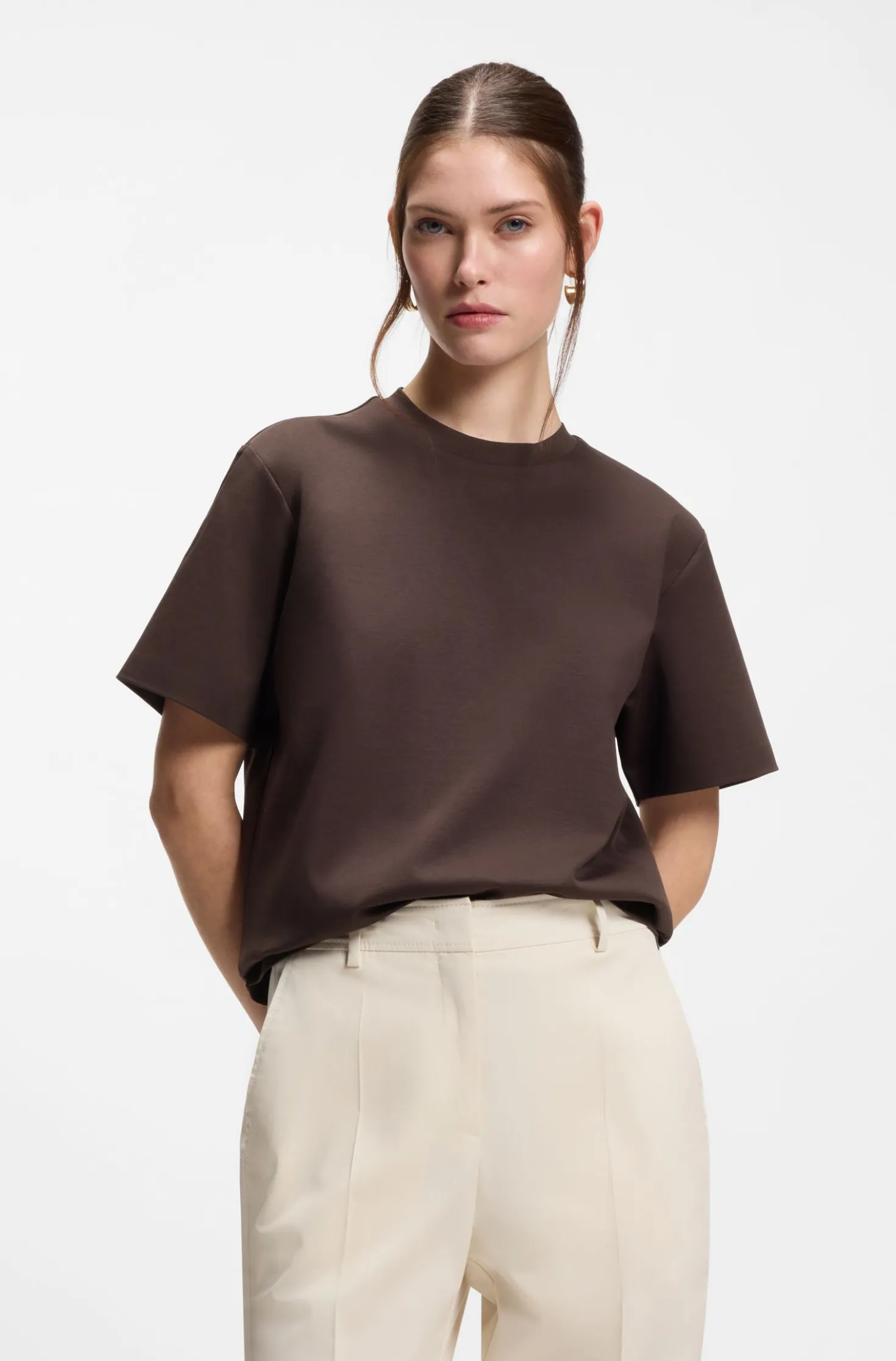 Relaxed-fit T-shirt in mercerised cotton
