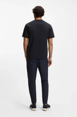 Relaxed-fit T-shirt in stretch cotton with tonal logo