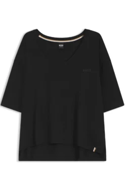Relaxed-fit V-neck T-shirt in stretch jersey
