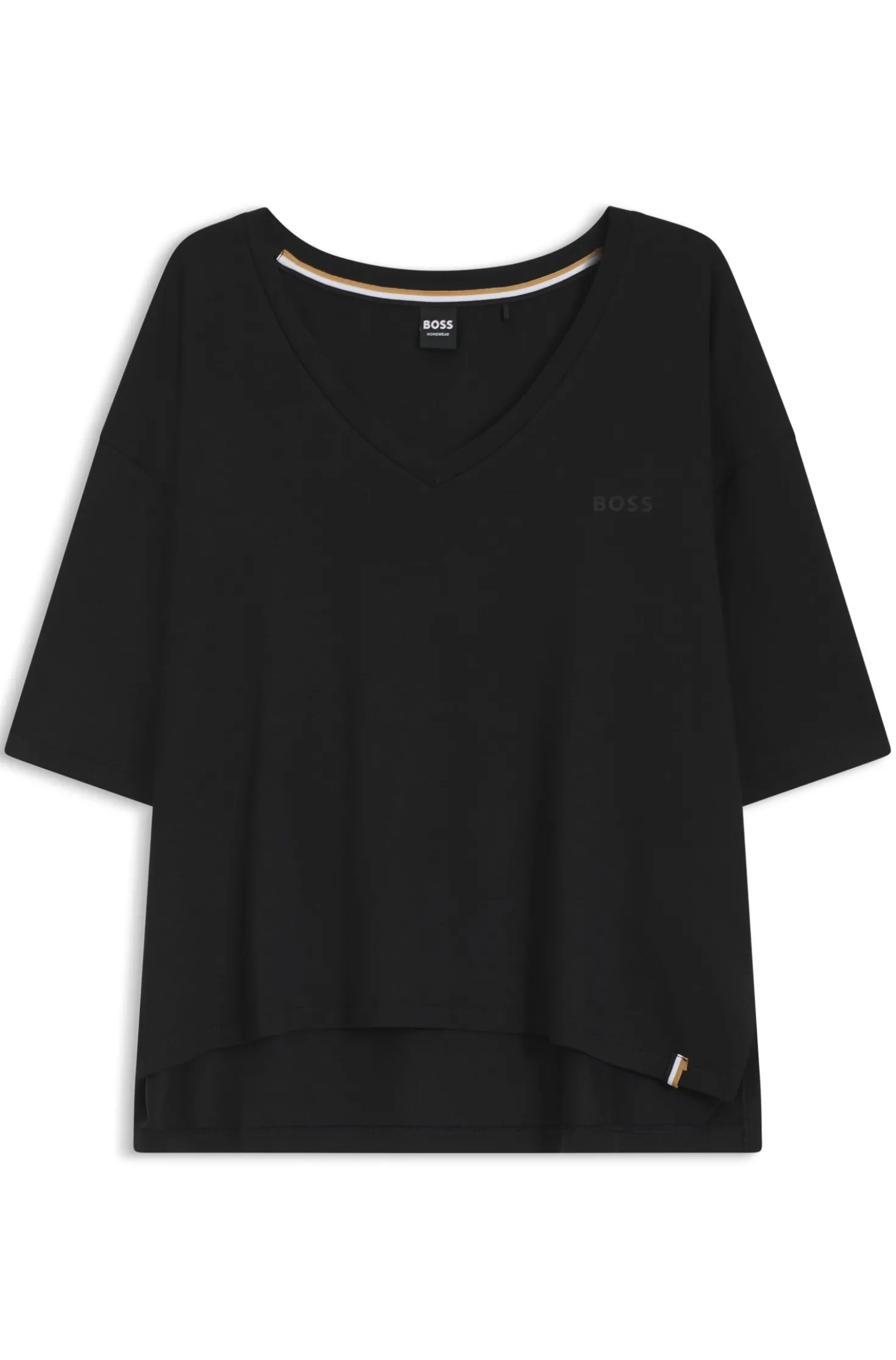 Relaxed-fit V-neck T-shirt in stretch jersey