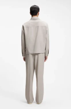 Relaxed-fit zip-up jacket in patterned virgin wool