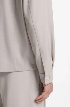 Relaxed-fit zip-up jacket in patterned virgin wool