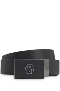 Reversible belt in Italian leather with interchangeable buckles