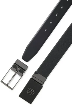 Reversible belt in Italian leather with interchangeable buckles