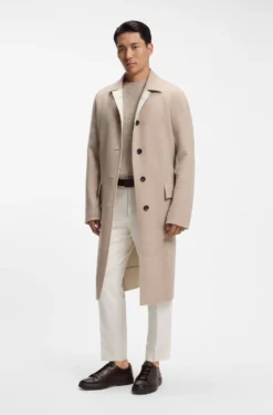 Reversible relaxed-fit coat in virgin wool and cashmere