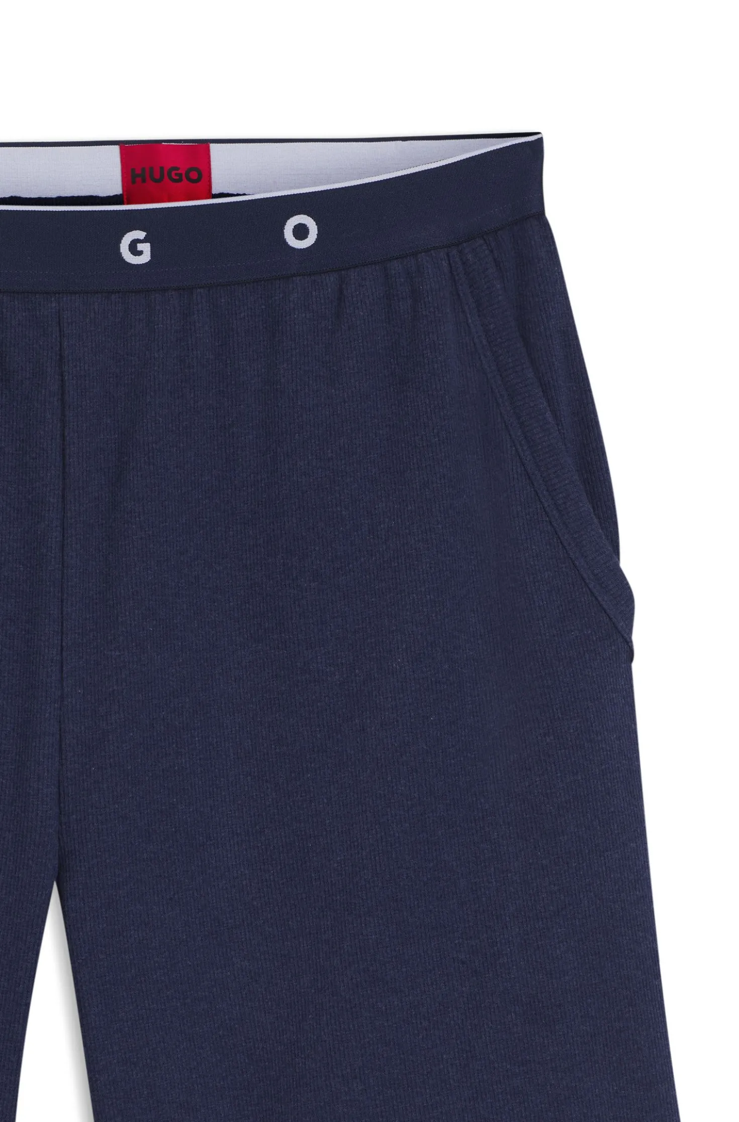 Ribbed cotton-blend pyjama bottoms with logo waistband