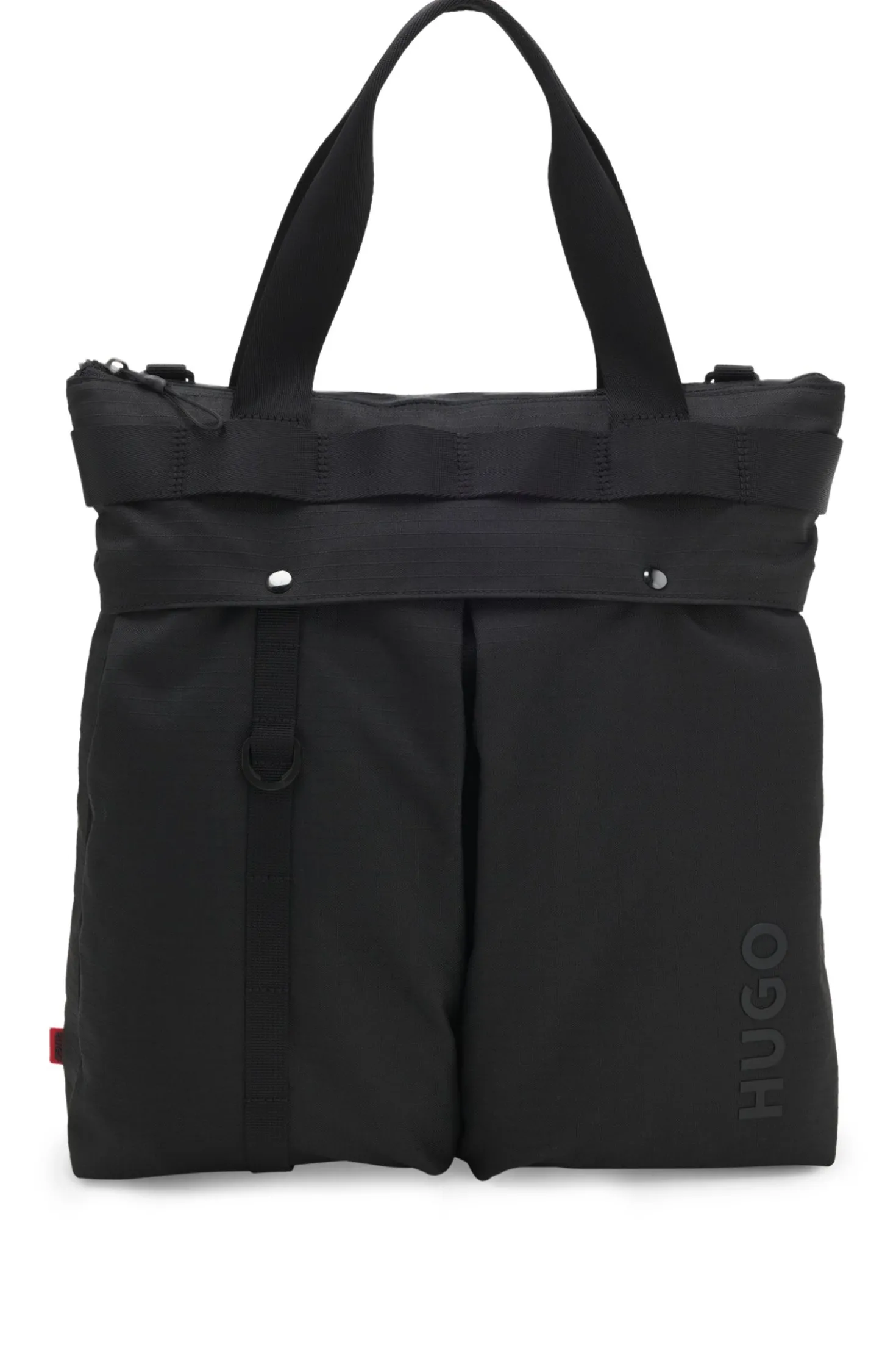 Ripstop tote bag with logo lettering