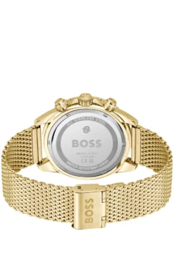 Sealiner gold-tone chronograph watch with black dial