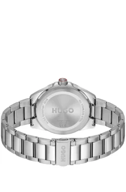 Seam stainless-steel watch with blue textured dial