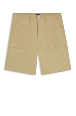 Shorts in mercerised cotton canvas