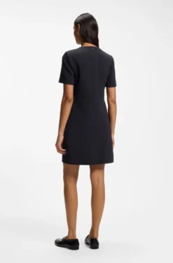 Short-sleeved dress in Japanese crepe