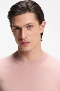 Short-sleeved knit T-shirt in merino wool