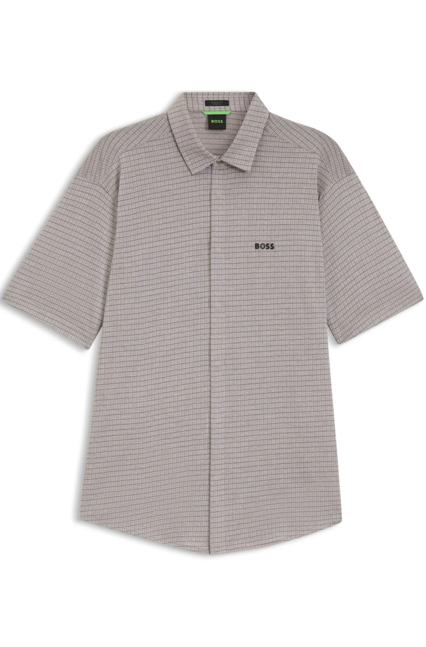 Short-sleeved regular-fit shirt in cotton piqué