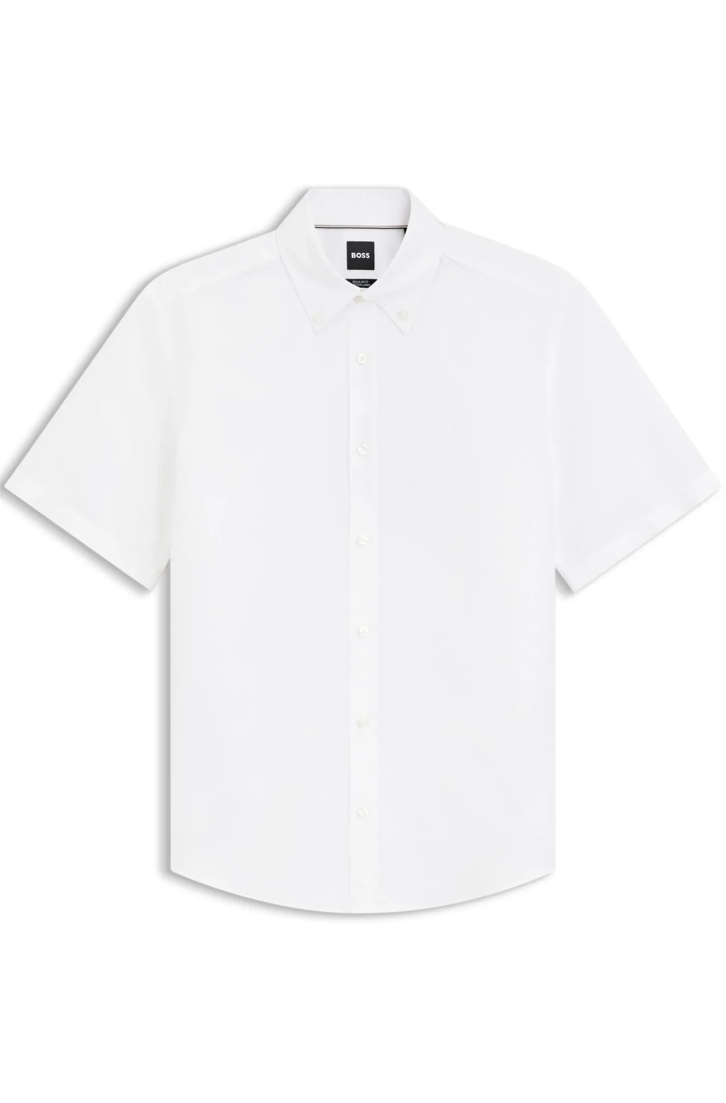 Short-sleeved shirt in a cotton and linen blend