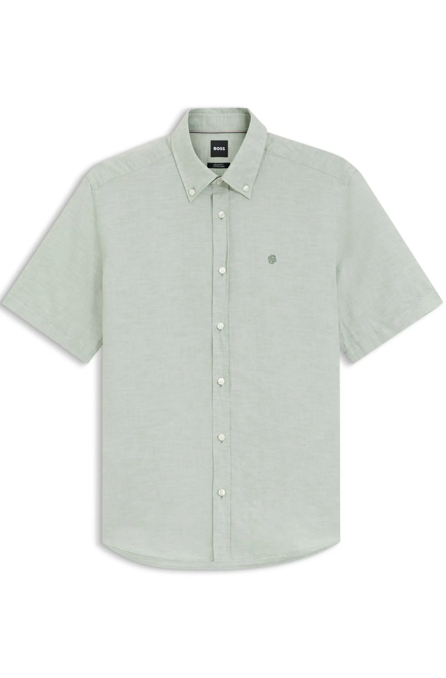 Short-sleeved shirt in a cotton and linen blend