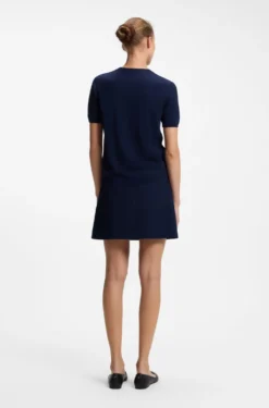 Short-sleeved sweater in a wool-cashmere blend