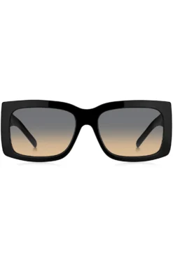 Signature-stripe bio-acetate sunglasses with large temple logo