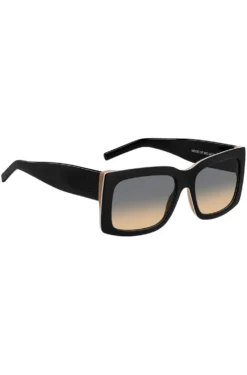 Signature-stripe bio-acetate sunglasses with large temple logo