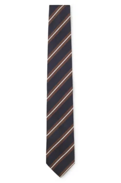 Silk-blend tie with diagonal stripes
