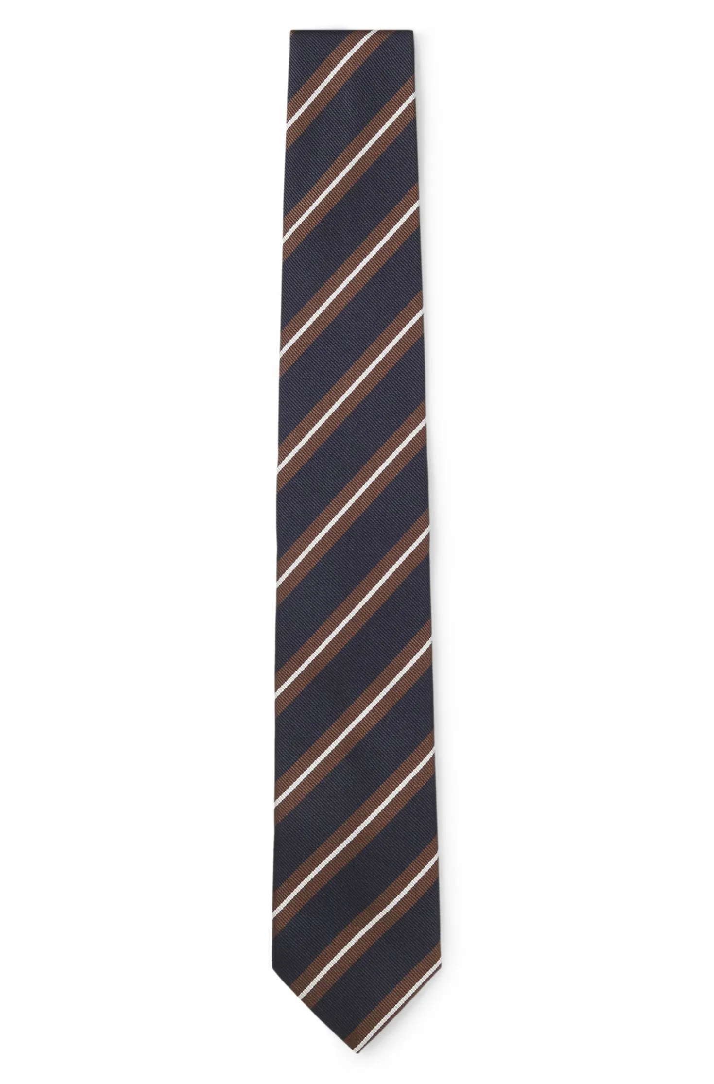Silk-blend tie with diagonal stripes